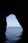 Baja05 - 041 * Looking out from a cave we motored the zodiac into